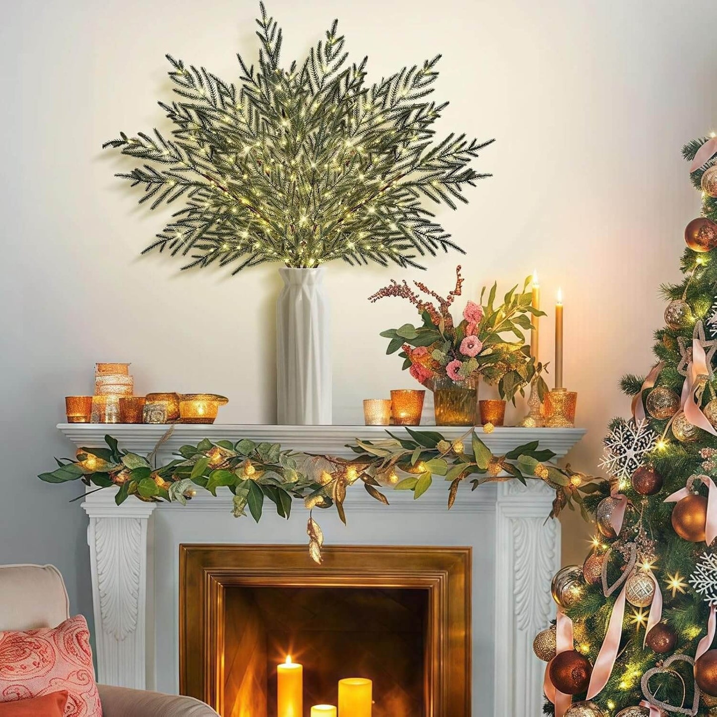 🎄Last few hours! 50% off!✨ Norfolk Pine Branch Lights – Instantly illuminating the festive atmosphere before Christmas!
