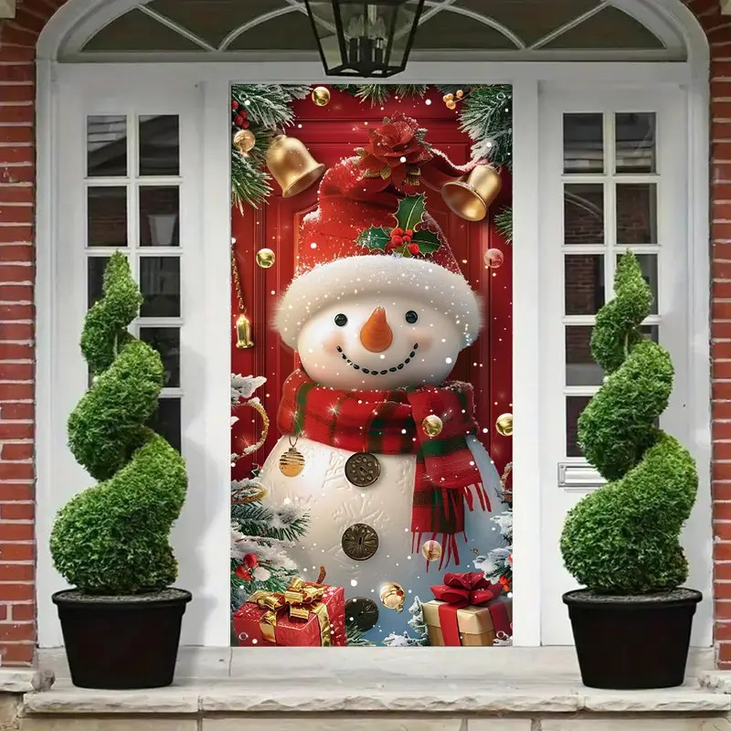 🎅 Ultra-Realistic Christmas Snowman Elf Party Banner | Giant 90×180cm Decor | Instant Holiday Vibes!