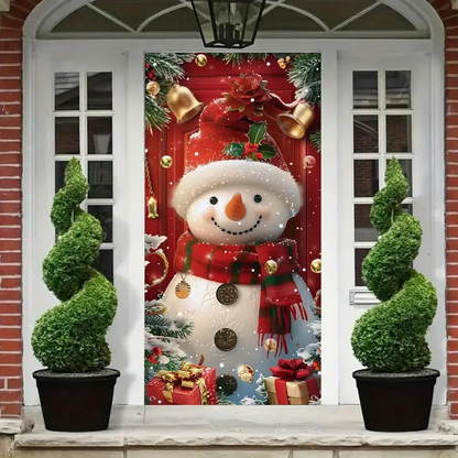 🎅 Ultra-Realistic Christmas Snowman Elf Party Banner | Giant 90×180cm Decor | Instant Holiday Vibes!