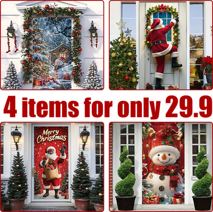 🎅 Ultra-Realistic Christmas Snowman Elf Party Banner | Giant 90×180cm Decor | Instant Holiday Vibes!