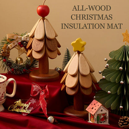 45% OFF Christmas Tree Wooden Heat Insulation Pad Set 🎄✨