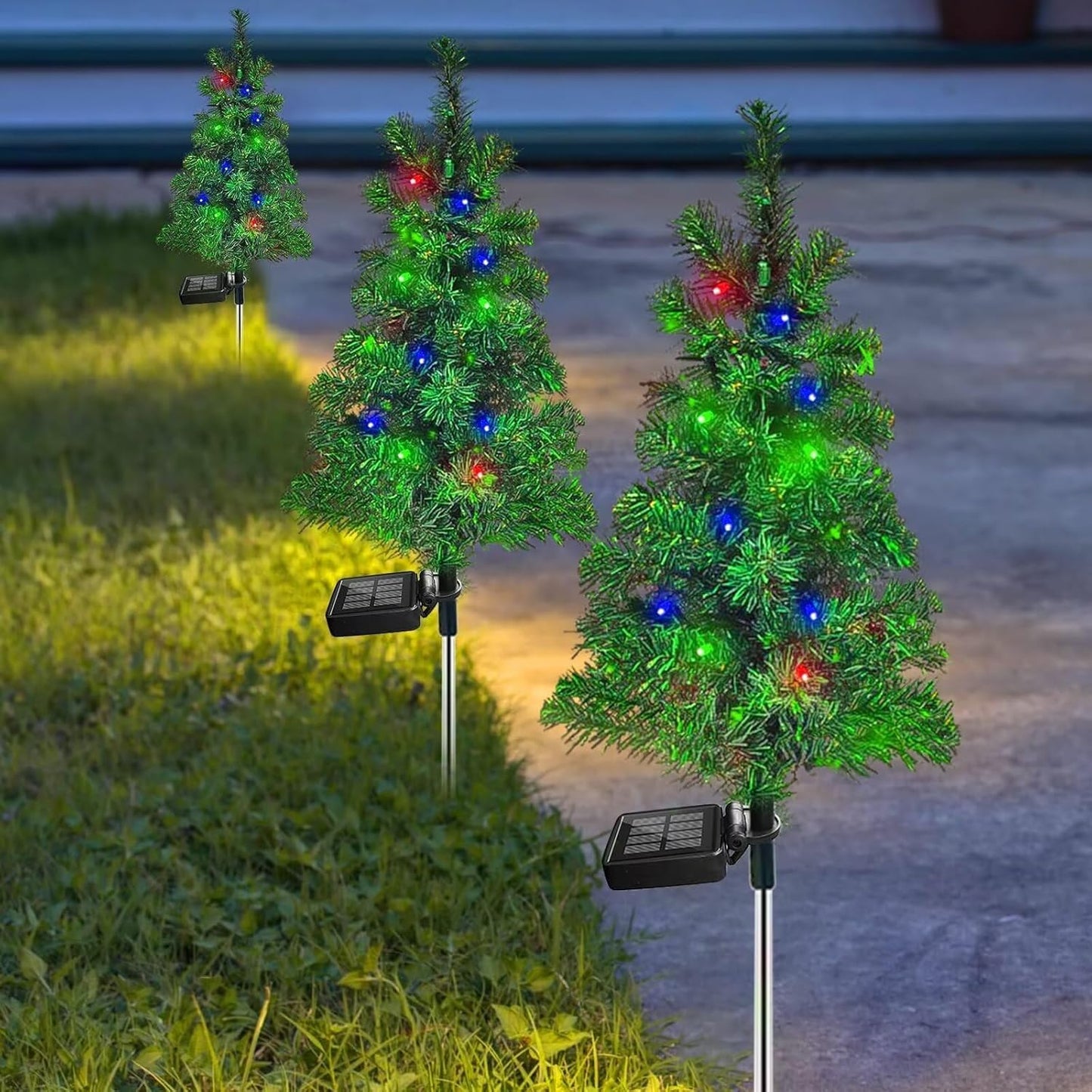 🎄 Upgraded LED solar-powered Christmas tree and lawn lights — Bring Holiday Magic to Your Yard!