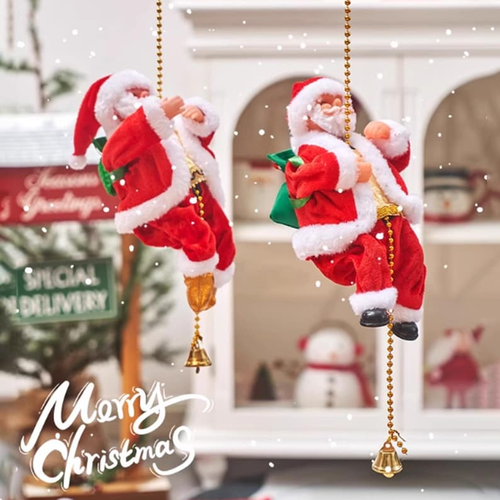 🔥Last Day 40% Off | Climbing Santa Motorized Christmas Toy | With Music and Movement | Holiday Gift Decor