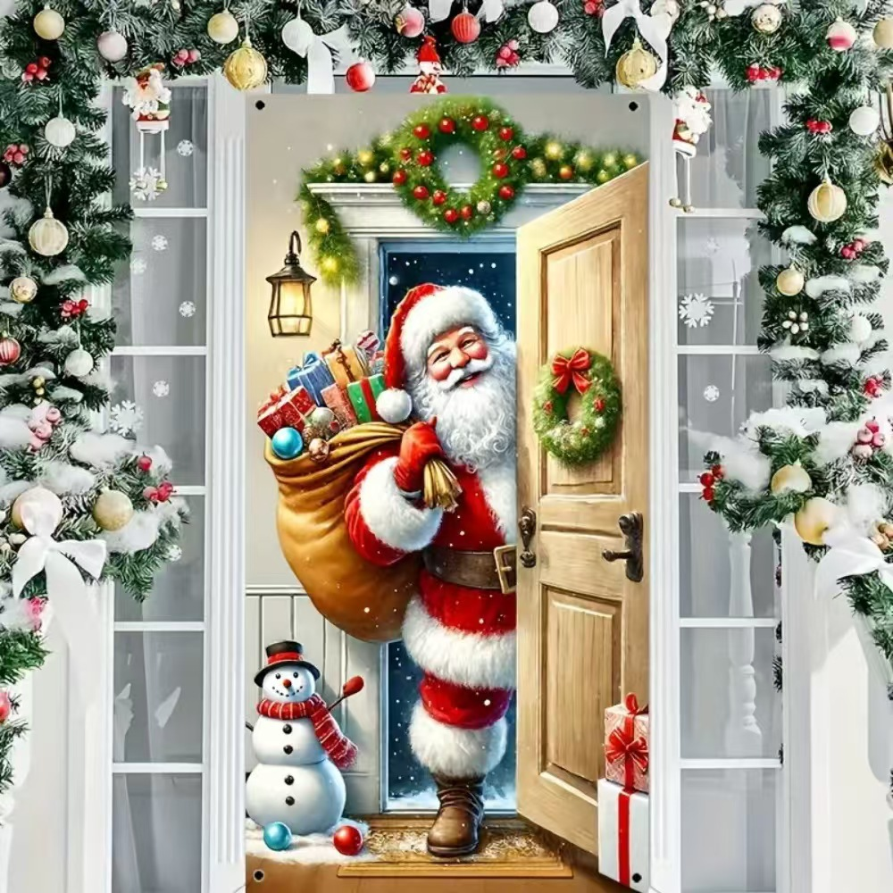 🎅 Ultra-Realistic Christmas Snowman Elf Party Banner | Giant 90×180cm Decor | Instant Holiday Vibes!