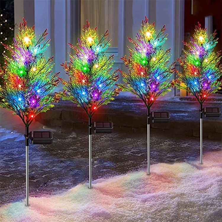 🎄 Upgraded LED solar-powered Christmas tree and lawn lights — Bring Holiday Magic to Your Yard!