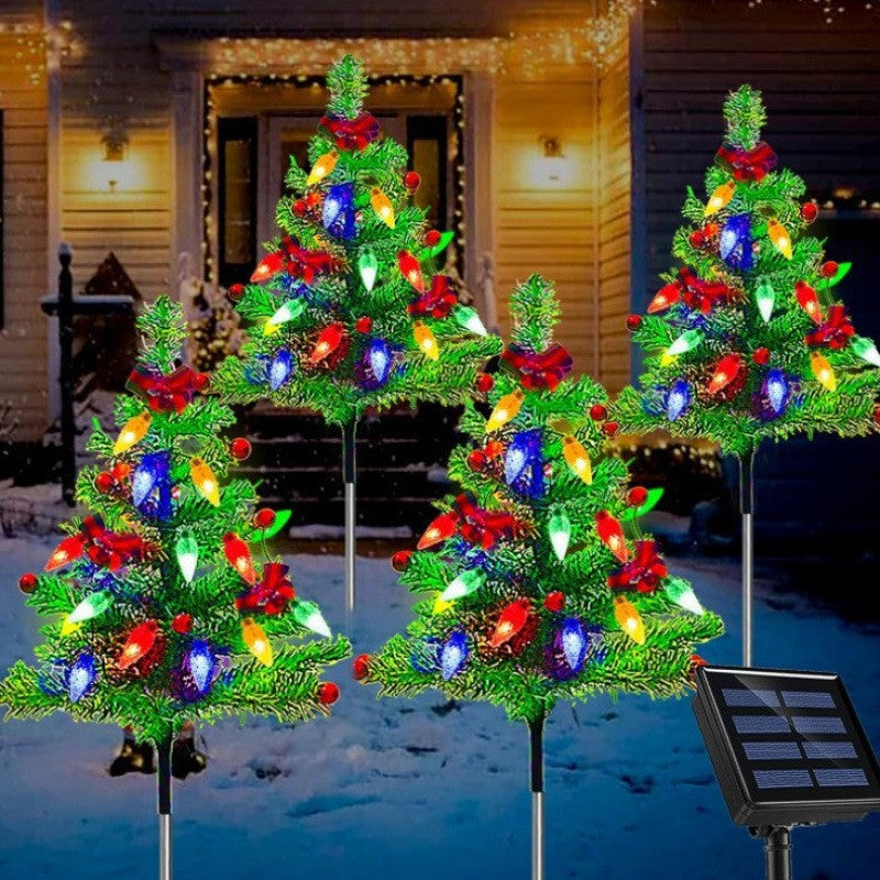 🎄 Upgraded LED solar-powered Christmas tree and lawn lights — Bring Holiday Magic to Your Yard!