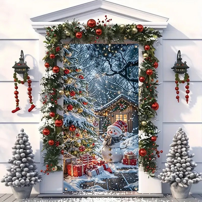 🎅 Ultra-Realistic Christmas Snowman Elf Party Banner | Giant 90×180cm Decor | Instant Holiday Vibes!