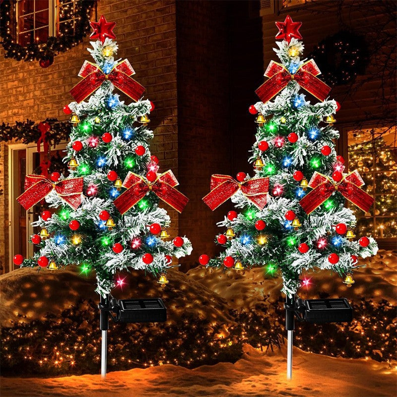 🎄 Upgraded LED solar-powered Christmas tree and lawn lights — Bring Holiday Magic to Your Yard!