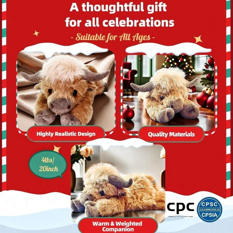 🧸Cute Cartoon weighted & heated Highland Cow