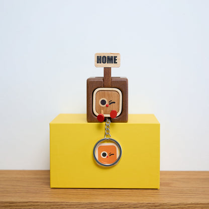 Black Friday 50% off for a limited time Home Tag, Solid Wood Keychain & Base