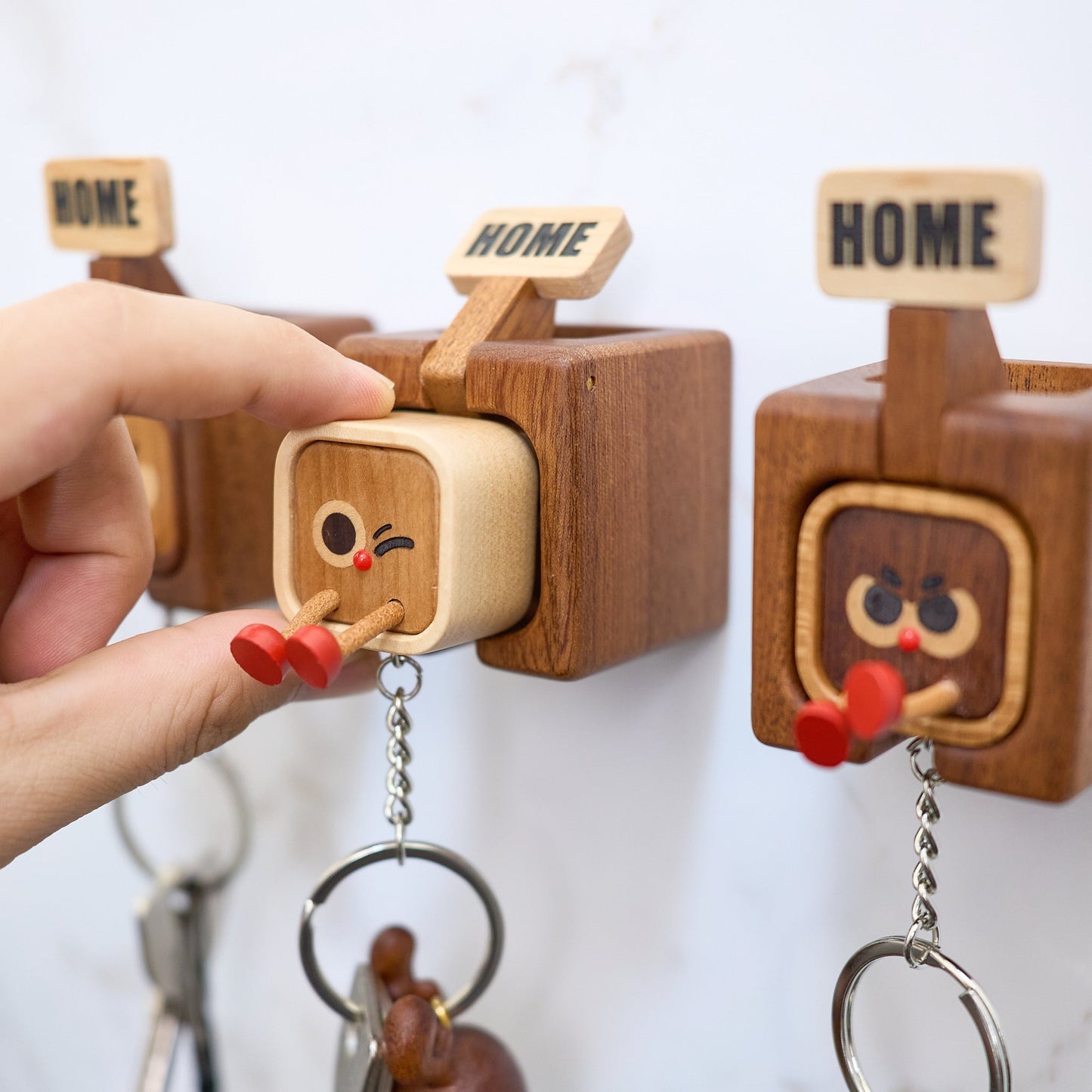 Black Friday 50% off for a limited time Home Tag, Solid Wood Keychain & Base