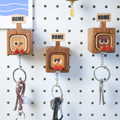 Black Friday 50% off for a limited time Home Tag, Solid Wood Keychain & Base