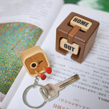 Black Friday 50% off for a limited time Home Tag, Solid Wood Keychain & Base