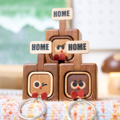 Black Friday 50% off for a limited time Home Tag, Solid Wood Keychain & Base